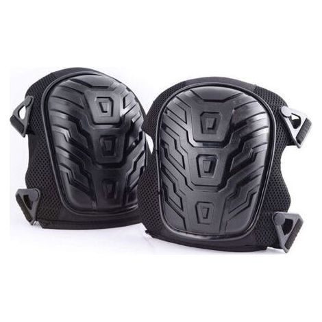Genouillères professionnelles, Rembourrage en mousse ultra résistante, Coussin en gel confortable, Clips de fixation faciles à ajuster, Noir, 1 paire (1/5)
