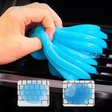 Gel de Nettoyage de Voiture, Gel Nettoyant Clavier, Gel Anti-poussière pour Voitures, Kit Nettoyeur Clavier, Nettoie la Poussière pour Ordinateurs Portables, Imprimantes, Claviers, 2 Pièces(Bleu+Bleu) (1/5)