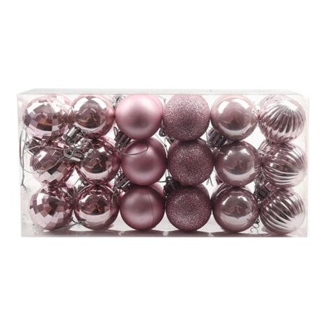 Set da 36 palline di Natale da 4 cm, decorazioni per albero di Natale, palline di Natale in plastica infrangibile, ornamenti per feste di compleanno e altre occasioni speciali. (1/5)