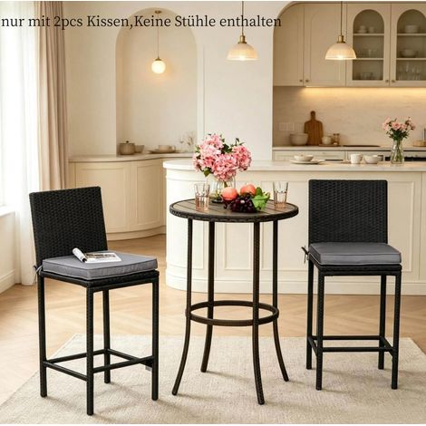 Set di 2 cuscini per sedie da giardino 45 x 45 cm, spessore 5 cm, grigio scuro, OKMYHOME (1/5)