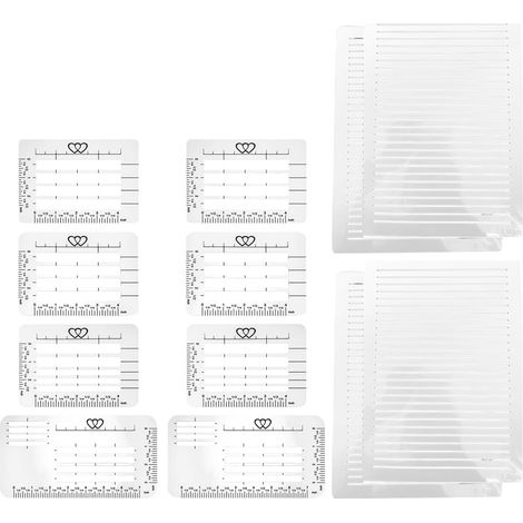 12pièces Pochoirs pour Enveloppes et Carnets Modèles Inclus Guide de Calligraphie et Règle Graduée pour Adressage de Cartes et Lettres