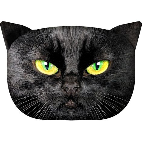 Bertoni Dekokissen „Nero Cat“ 30×45 cm – Samt, Katzenmotiv, antiallergische Füllung (1/5)
