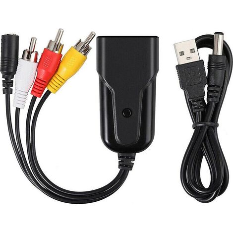 Convertisseur audio compatible HD 1080p, HDMI vers AV/RCA, 4 ports de sortie, convertisseur vidéo pour la maison (1/5)