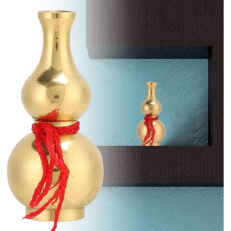 Gourde Feng Shui en Laiton pour Prospérité, Objet de Décoration Ésotérique et Artisanat Spirituel (1/5)