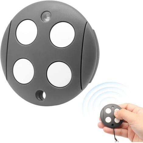 1 - Télécommande Portail - Bip Garage 4 Canaux - Fréquence 433,92 MHz Code Tournant Compatible Mhouse GTX4 Noir 4,98x4,96x1,67cm (1/5)