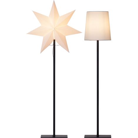 Tischlampe 'Frozen' mit Wechselschirm, weiß, 85cm/75cm (1/4)