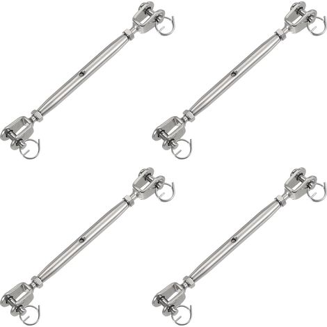 4Pcs M5(3/16") Corps Fermé Mâchoire Et Mâchoire Tendeurs De Câble (1/5)