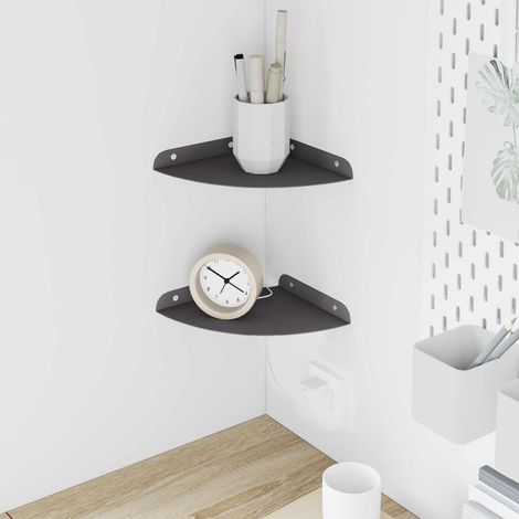 vidaXL Étagère flottante avec étagère 2 pcs Noir 18 x 18 x 2 cm (1/5)