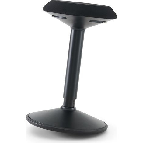 Tabouret Ergonomique à Bascule, Améliore la posture, Assise Ronde Confortable et Base bombée antidérapante, Hauteur réglable 55 - 79 cm, Poste Assis-debout, Travail bureau, Télétravail, Dessin - Noir (1/5)