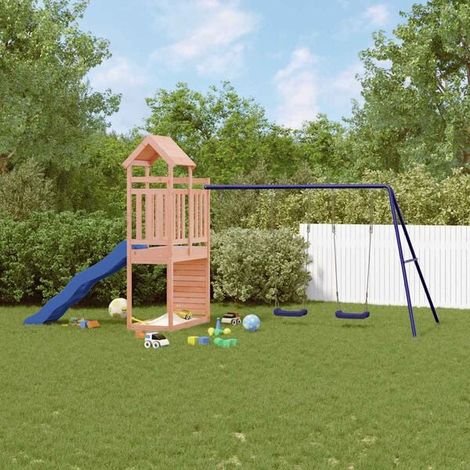 Aire de jeux extérieure : Aire de jeux d'extérieur bois de pin massif jeu extérieur enfant, aire de jeu jardin, balançoire enfant , pour jardin, usage domestique , enfant 3-8 ans (1/5)