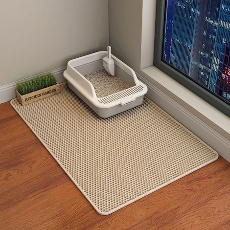 Katzenstreumatte – Wabenförmiges Design mit großen Löchern – Wasserdicht und rutschfest – Aus EVA-Material – Weich und pfotenschonend – Waschbar (1/5)
