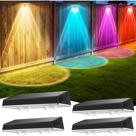 Applique Murale Extérieur Solaire Étanche IP67, 6 Unité Lumiere Solaire Exterieur Blanc avec 3 Modes Lampe Solaire Exterieur Puissante pour Cour, Jardin et Clôture (1/5)