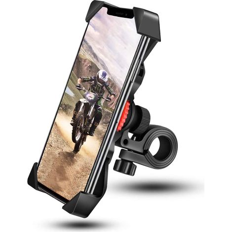Soporte universal para teléfono de bicicleta, soporte para teléfono de motocicleta con rotación de 360° para exteriores, compatible con smartphones de 3,5 a 6,5 pulgadas: iPhone 11 Pro Max, Xs Max, XR (1/5)