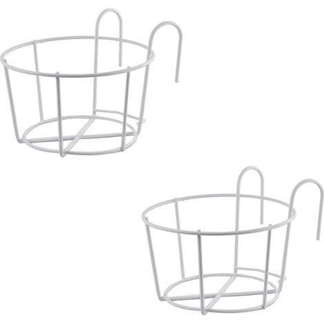 2 Pièces Support Fleurs Rond Crochet,Support Jardiniere Balcon Rond,Support Pot Métal Clôture,Pot Plante Garde Corps Suspendu Clôture,Convient pour Balcon,Jardin,Clôture,Intérieur Et Extérieur (1/5)