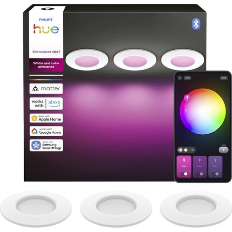 Philips Hue LED-Einbauleuchte 8721103109170 3er-Pack LED fest eingebaut 0.5 W Warmweiß bis Kaltweiß (1/5)