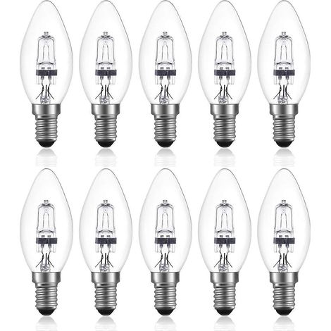 Ampoule halogène dimmable 42 W E14 C35 AC 220-240 V blanc chaud 2700 K E14 ampoule bougie halogène transparente ( (1/5)