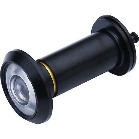 Judas panoramique optique 200 mm pour porte standard - Lot de 4, alliage de zinc noir