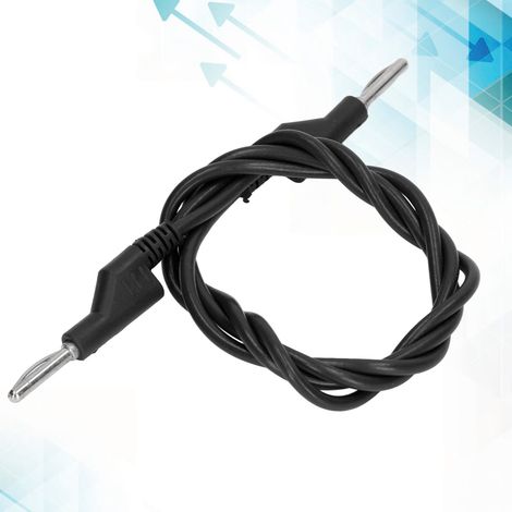 J.70023 Stapelbare Messleitung mit 4-mm-Bananensteckern (Stecker-Stecker), Pistolen- und Federtyp, Hochspannung, schwarz (1/5)