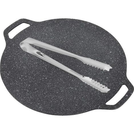 Padella grill KBBQ con rivestimento antiaderente in pietra medica, forma rotonda, pinze per dolci incluse. (1/2)