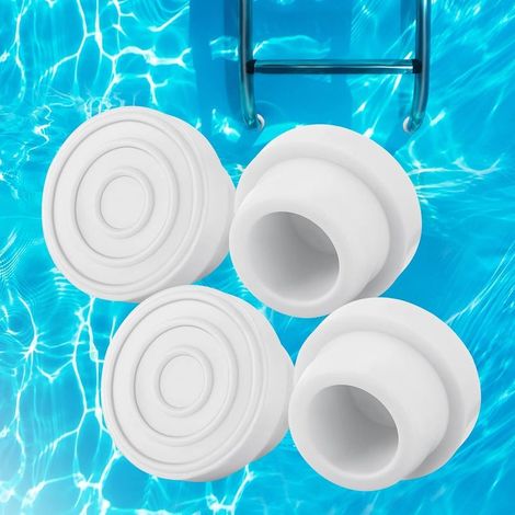 Lot de 4 tampons en caoutchouc pour échelle de piscine - Blanc - Accessoires pour échelle de piscine - Connecteur en caoutchouc - Pour échelle de piscine (1/5)