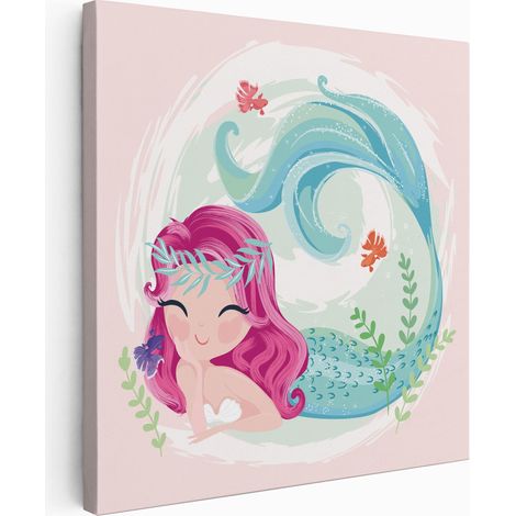 Tableau toile Enfants Carré - Sirène - 80x80 cm (1/2)