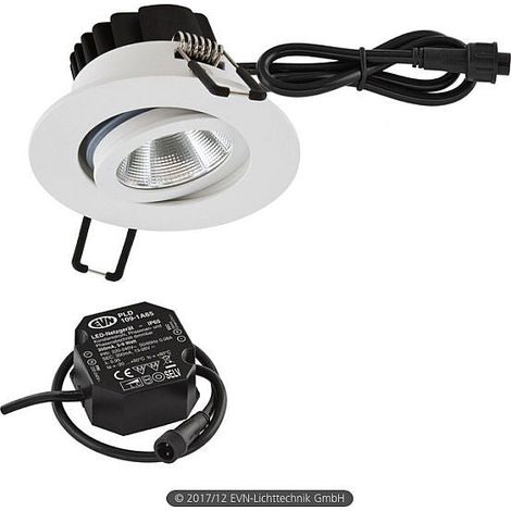 [GEBRAUCHT] B-Ware Evn Led Deckeneinbaustrahler Einbauleuchte Strahler Schwarz Weiß Ip65 3000 K (1/2)