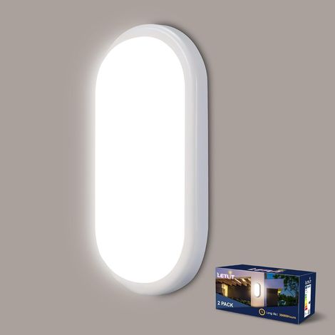 Plafonnier LED Ovale, 18W 1800LM Applique Murale Intérieure, IP65 Plafonnier Salle de Bain, 4000K LED Eclairage Lampe Exterieur, Luminaires Intérieur pour Garage Couloir Cave Terrasse Balcon (1/5)