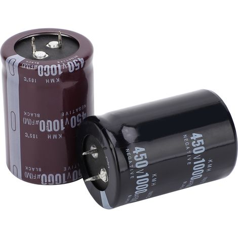2 condensateurs électrolytiques aluminium 450V 1000µF, 105°C, 35x50mm, lot de 2 pièces (1/5)