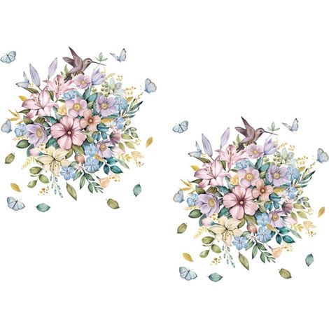 Bögen dekorative Blumen-Wandaufkleber, abnehmbares PVC, für die Dekoration von Wohn-/Badezimmerräumen