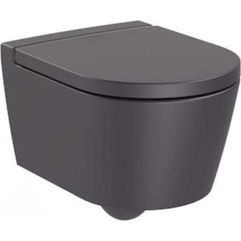 Conjunto inodoro Inspira Compact suspendido sin brida + tapa inodoro Soft close, Onyx (SetInspiraOnyx) (1/3)