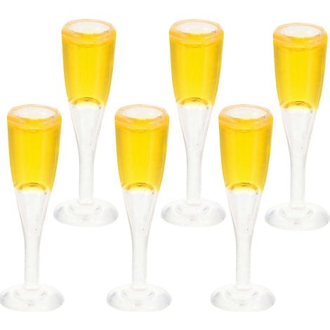 Lot de 6 mini verres à champagne, verres à cocktail miniatures décoratifs (1/3)