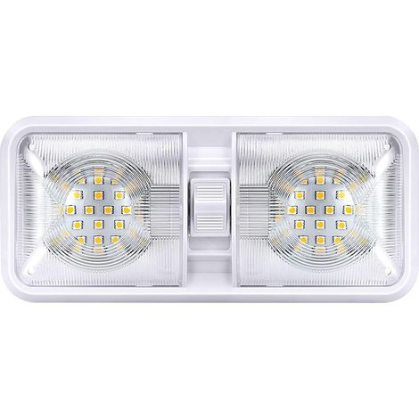 Plafonnier double dôme LED 12 V 800 lm pour camping-car, éclairage intérieur pour camping-car