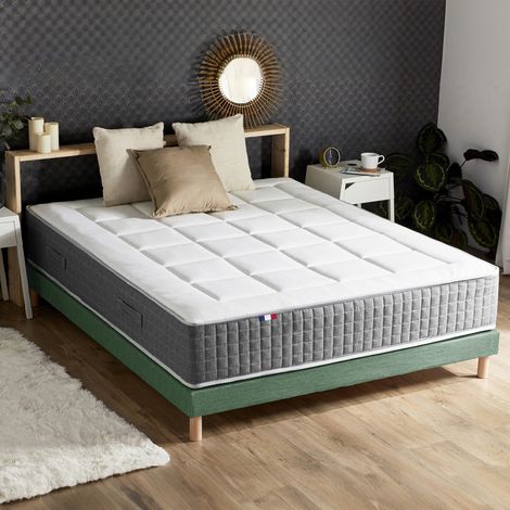 Matelas ressorts MAX 7 zones sommier rigide pack couette oreiller 160 x 200 Sommier Vert celadon (1/5)