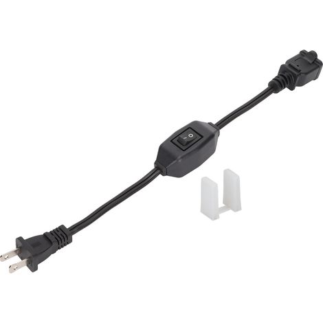 Câble de rallonge électrique US 2 broches avec interrupteur marche/arrêt, prise mâle 1‑15P vers femelle 1‑15R, noir, pour usage domestique (1/5)
