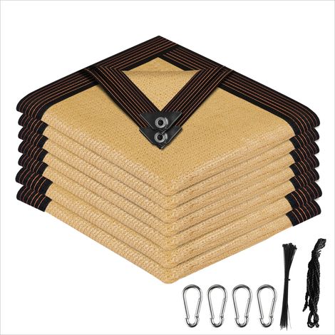 (Beige, 2x3M) Toile d'ombrage perforée pour jardin, adaptée aux patios, jardins, pergolas et serres. (1/5)