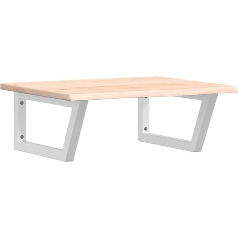 Étagères de rangement,Étagère de vasque murale acier et bois de chêne massif CFW49053 (1/5)