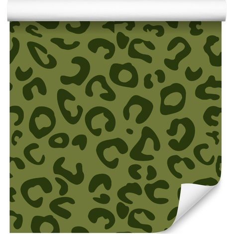 Papel pintado de cuero verde oliva para salón y dormitorio, 50x1000 cm. (1/5)