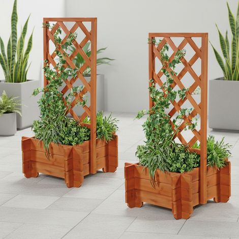 2x rosa arco + pianta vaso pergola pergolato vaso di fiori rampicanti aiuto arco legno (1/5)