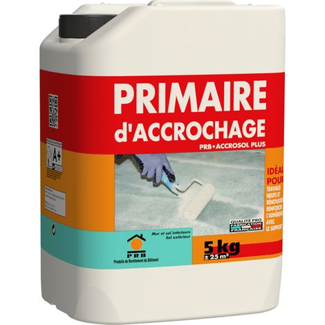 Primaire d’accrochage multi-supports 5kg – Sous-couche pour béton, plâtre, carrelage et bois – Adhérence rapide intérieur/extérieur – PRB (1/3)