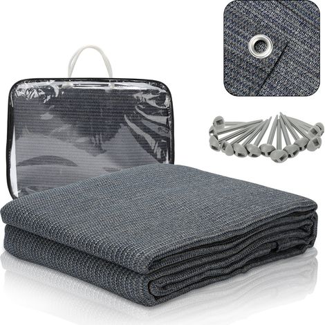 Jiubiaz Vorzeltteppich 250x350 cm HDPE UV-stabil Wasserdurchlässig Atmungsaktiv für Zelt & Caravan & Picknick (1/5)