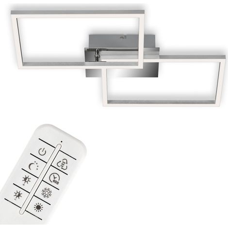 LED Deckenleuchte Wandlampe Dimmbar Fernbedienung CCT 30W Chrom Metall Briloner