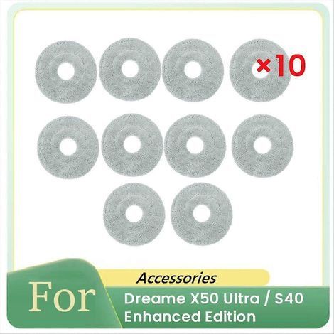 Lot de 10 chiffons de nettoyage pour aspirateur robot Dreame X50 Ultra / S40 Enhanced Edition (pièces de rechange) (1/5)