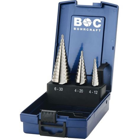 Punta a gradini Bohrcraft step drill bit set fori senza bave metallo (1/2)