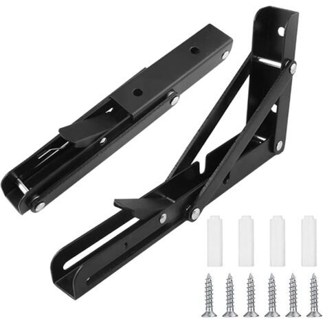 Klappbarer Regalträger aus Edelstahl. Robuster, ausziehbarer Regalträger. Für Garage, Küche, Schlafzimmer (25 cm, 2 Stück). (1/4)
