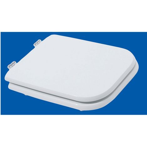Copriwater wc bagno mod.conca in legno laccato bianco cm.34x41,3 sedile - Salone