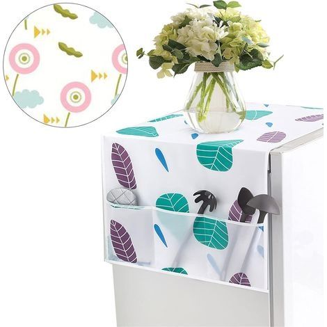 2 Pièces Housse de Protection, Couvercle Anti-poussière Polyvalent, Couverture anti-poussière pour réfrigérateur avec Poches de Rangement pour Lave-linge Réfrigérateur à Porte Simple (130X54cm) (1/5)