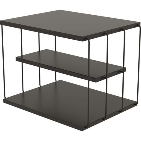 table d'appoint en bois "Lifon" 50 x 40 x 33 cm - Anthracite (1/4)