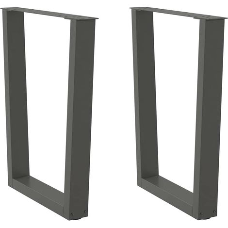 Lot de 2 pieds de table à manger réglables design moderne 70 x 72-73,3 cm en acier anthracite