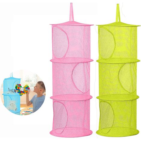 Organisateur de placard suspendu - Tissu non tissé - 3 étagères - Pour pulls chaussures et accessoires - 2 tiroirs - 1 pièce (1/5)