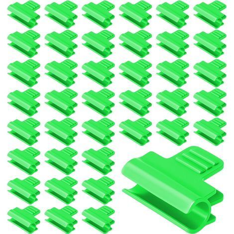 40 Clips de Film, 11mm Pinces de Serre Clips de Cerceau de Jardin, Pinces Fixations en Plastique Clip pour Support d'extension de Plantes Tige de Tube pour Serre Abris Cadre, Vert (1/5)